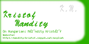 kristof mandity business card